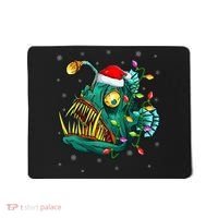 Anglerfish Xmas Lighting Reindeer Hat Anglerfish Christmas Mousepad thumb 0