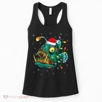 Anglerfish Xmas Lighting Reindeer Hat Anglerfish Christmas Women's Tank Top thumb 0