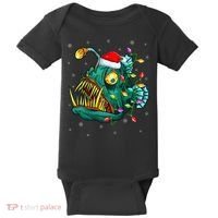 Anglerfish Xmas Lighting Reindeer Hat Anglerfish Christmas Baby Bodysuit thumb 0