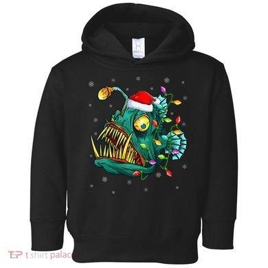 Anglerfish Xmas Lighting Reindeer Hat Anglerfish Christmas Toddler Hoodie