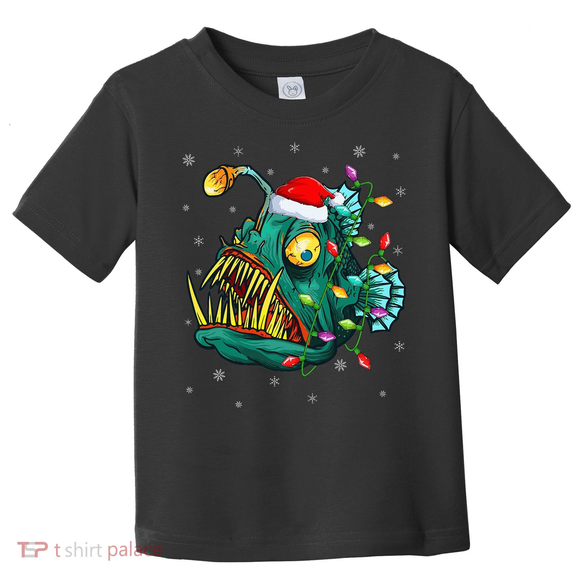 Anglerfish Xmas Lighting Reindeer Hat Anglerfish Christmas Toddler T-Shirt