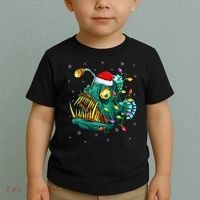 Anglerfish Xmas Lighting Reindeer Hat Anglerfish Christmas Toddler T-Shirt thumb 2