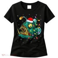 Anglerfish Xmas Lighting Reindeer Hat Anglerfish Christmas Women's T-Shirt thumb 0