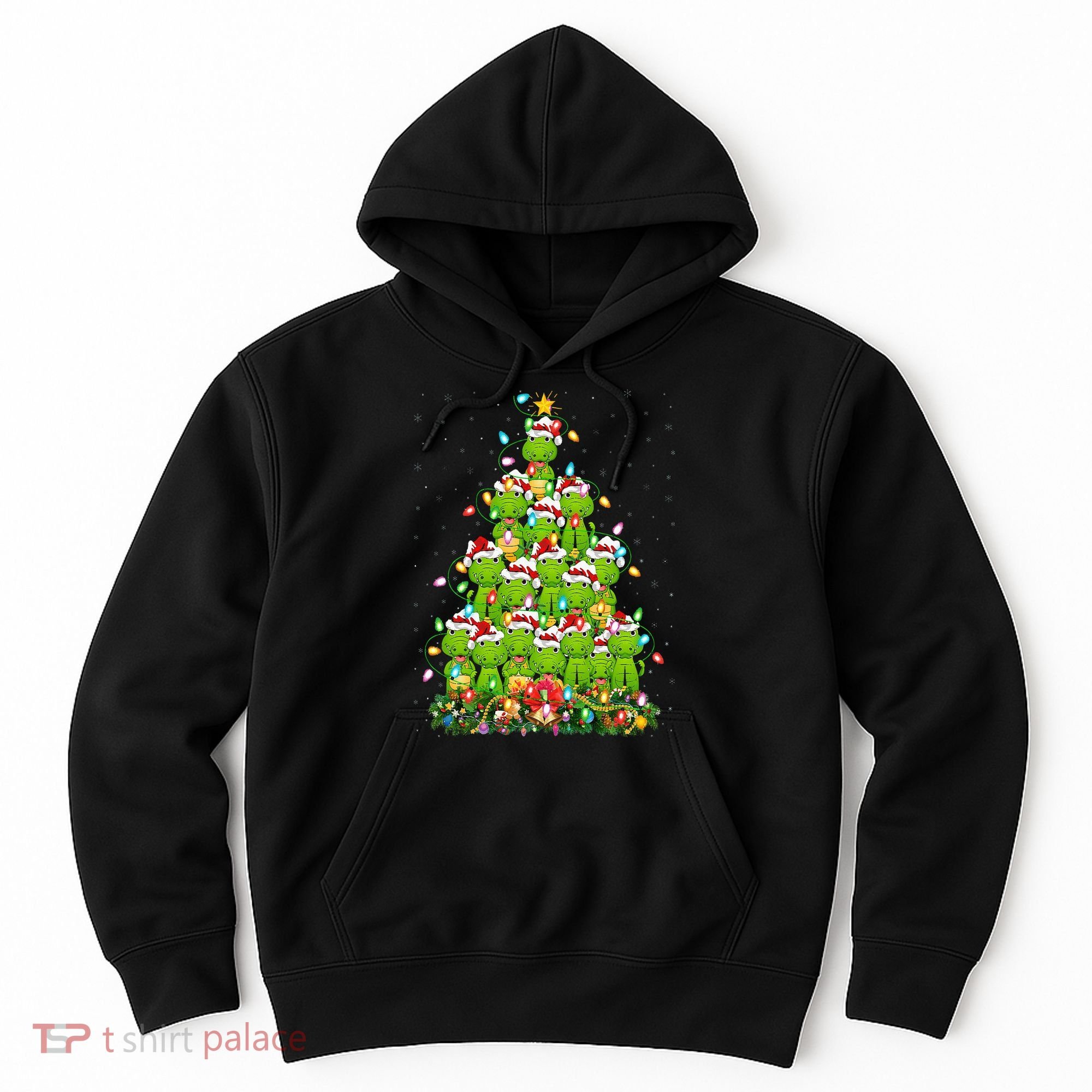 Alligator Xmas Tree Lighting Santa Alligator Christmas Hoodie