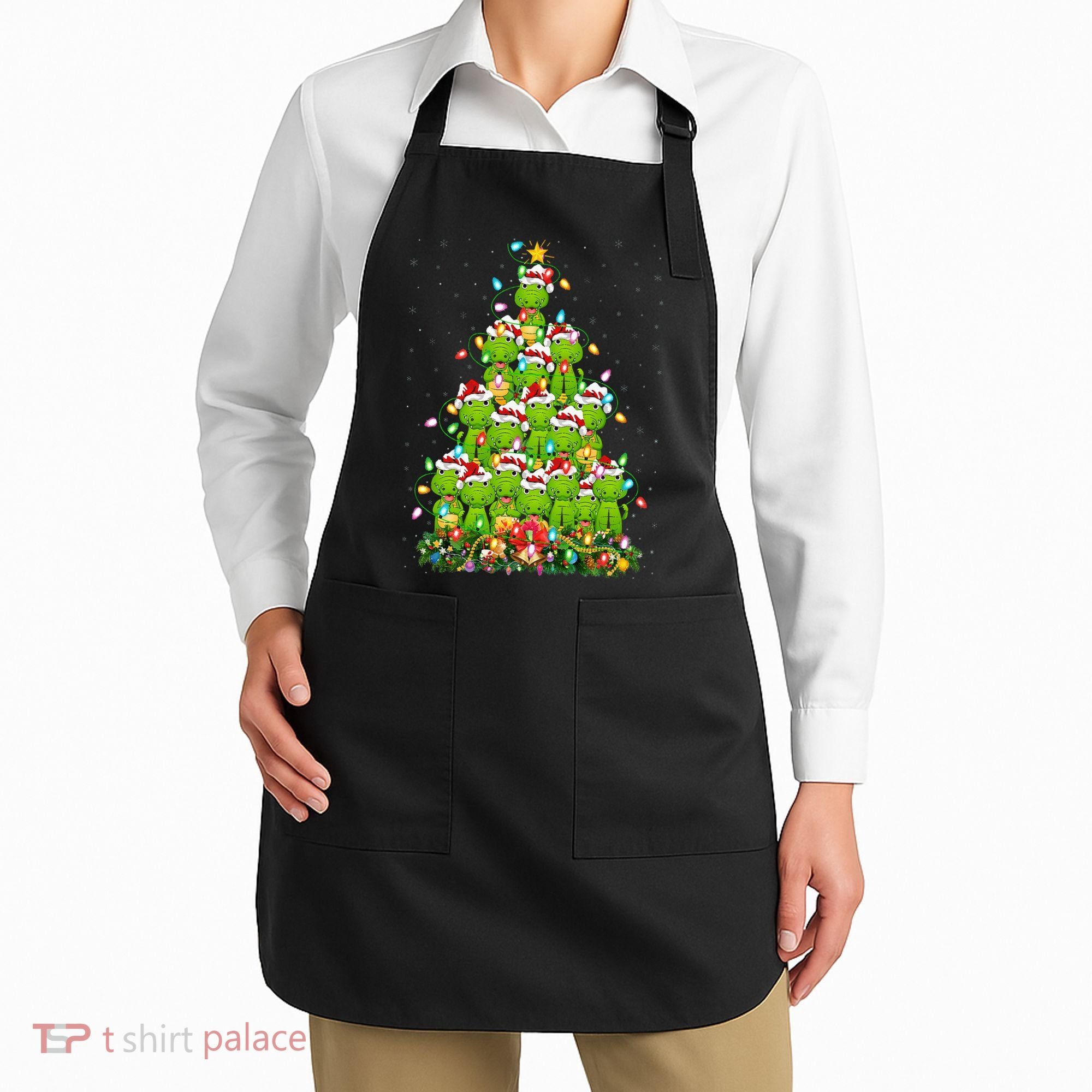 Alligator Xmas Tree Lighting Santa Alligator Christmas Apron