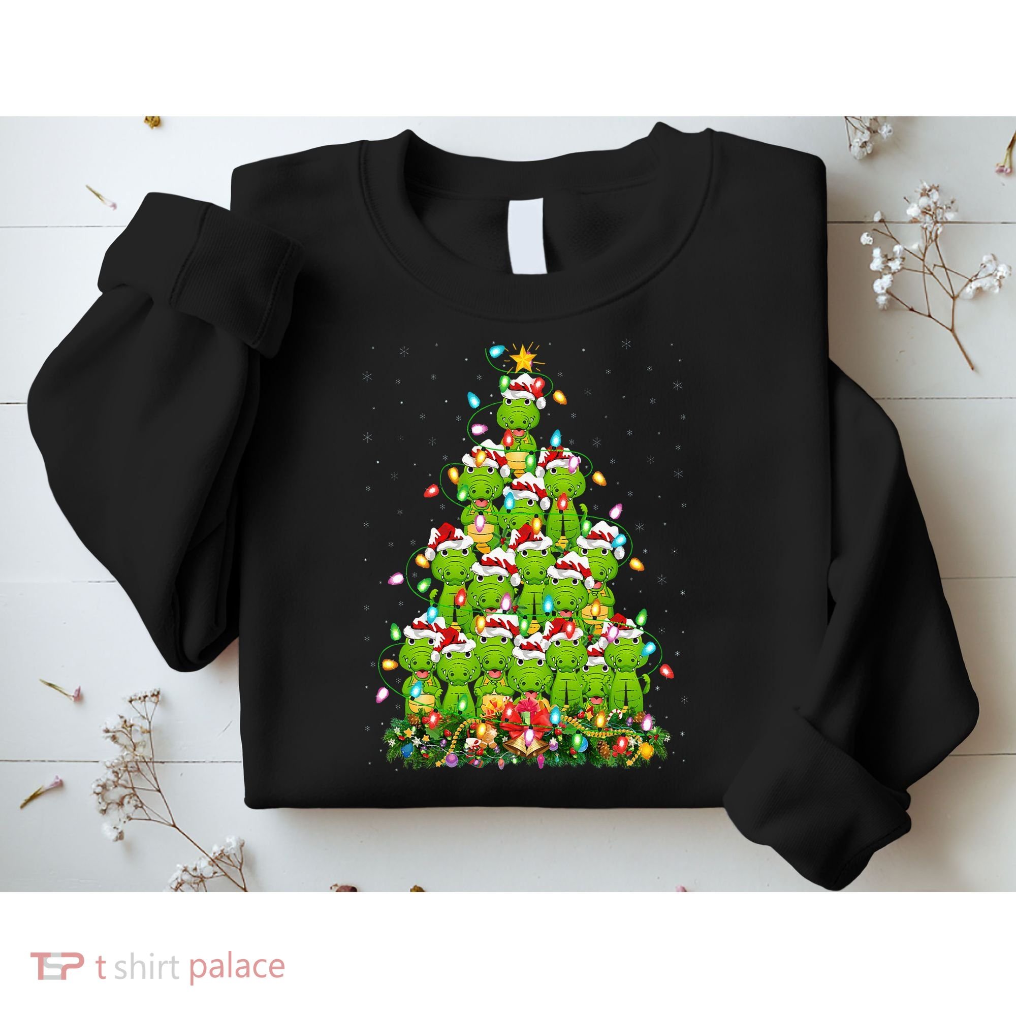 Alligator Xmas Tree Lighting Santa Alligator Christmas Sweatshirt