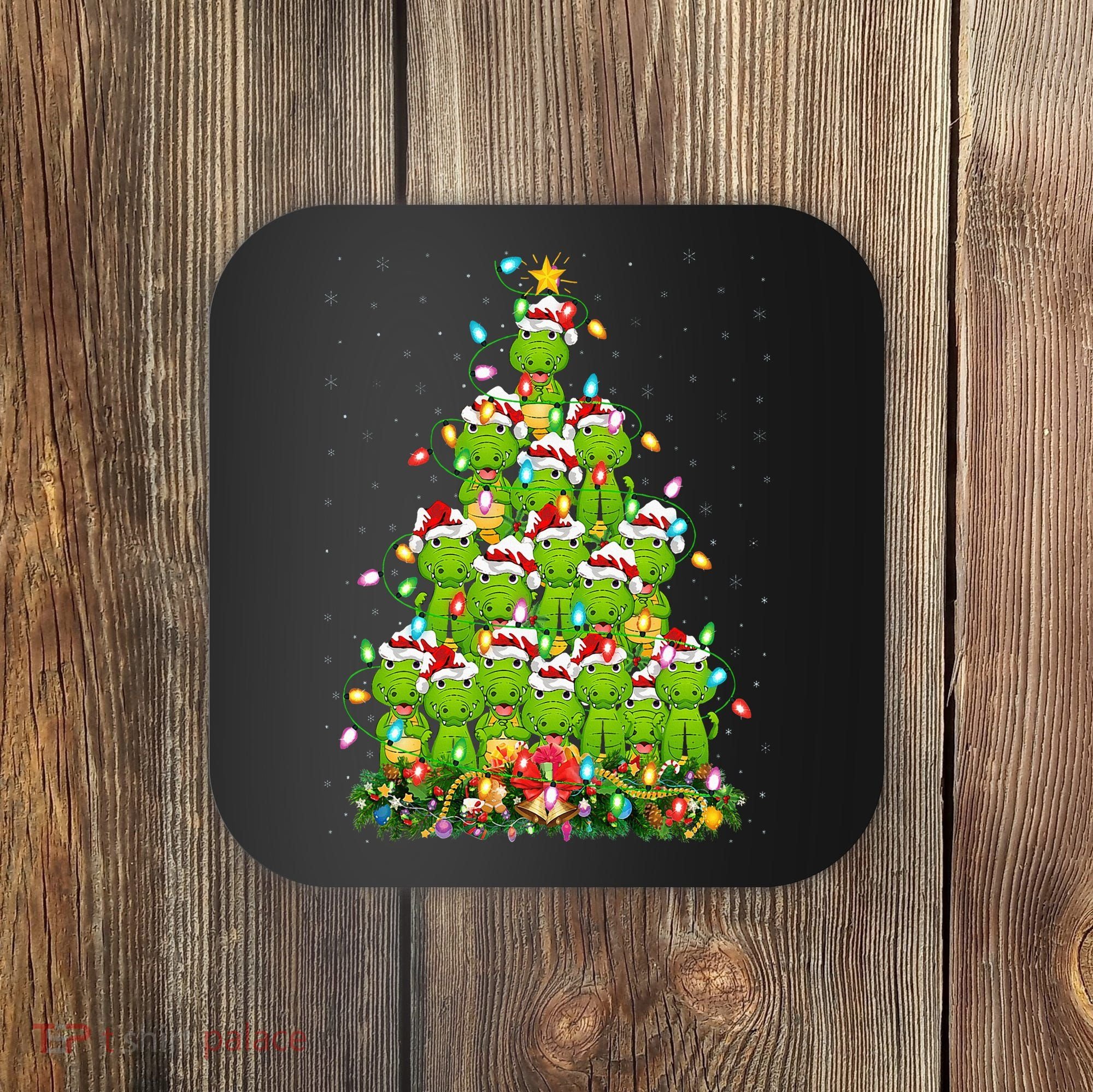 Alligator Xmas Tree Lighting Santa Alligator Christmas Coaster