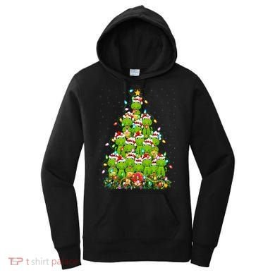 Alligator Xmas Tree Lighting Santa Alligator Christmas Women's Hoodie