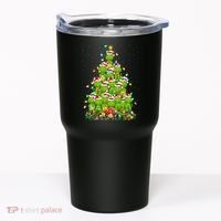 Alligator Xmas Tree Lighting Santa Alligator Christmas Tumbler thumb 0