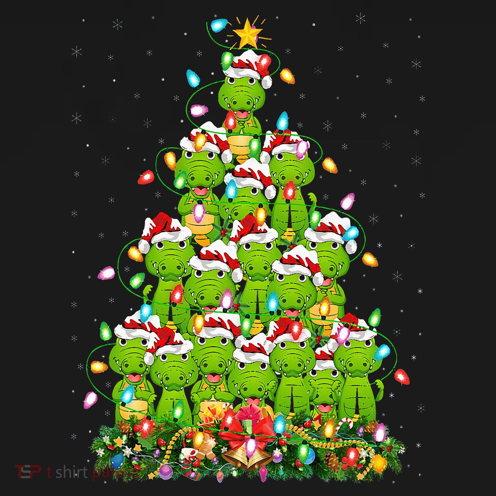 Alligator Xmas Tree Lighting Santa Alligator Christmas Ornament