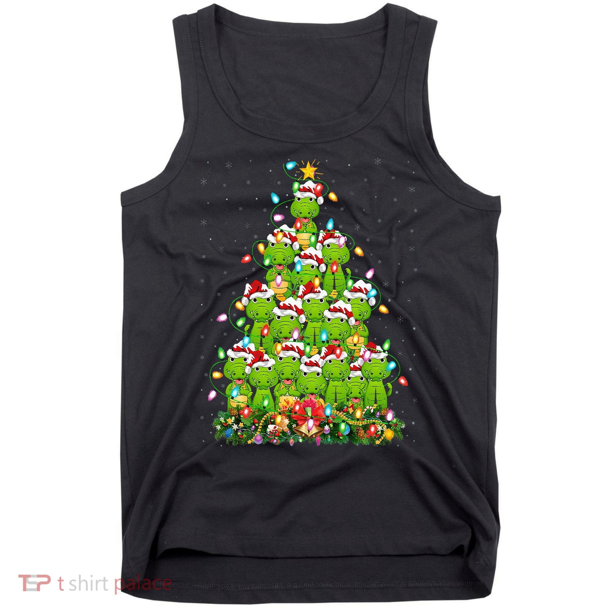 Alligator Xmas Tree Lighting Santa Alligator Christmas Tank Top