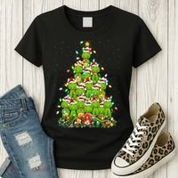 Alligator Xmas Tree Lighting Santa Alligator Christmas Women's T-Shirt thumb 3