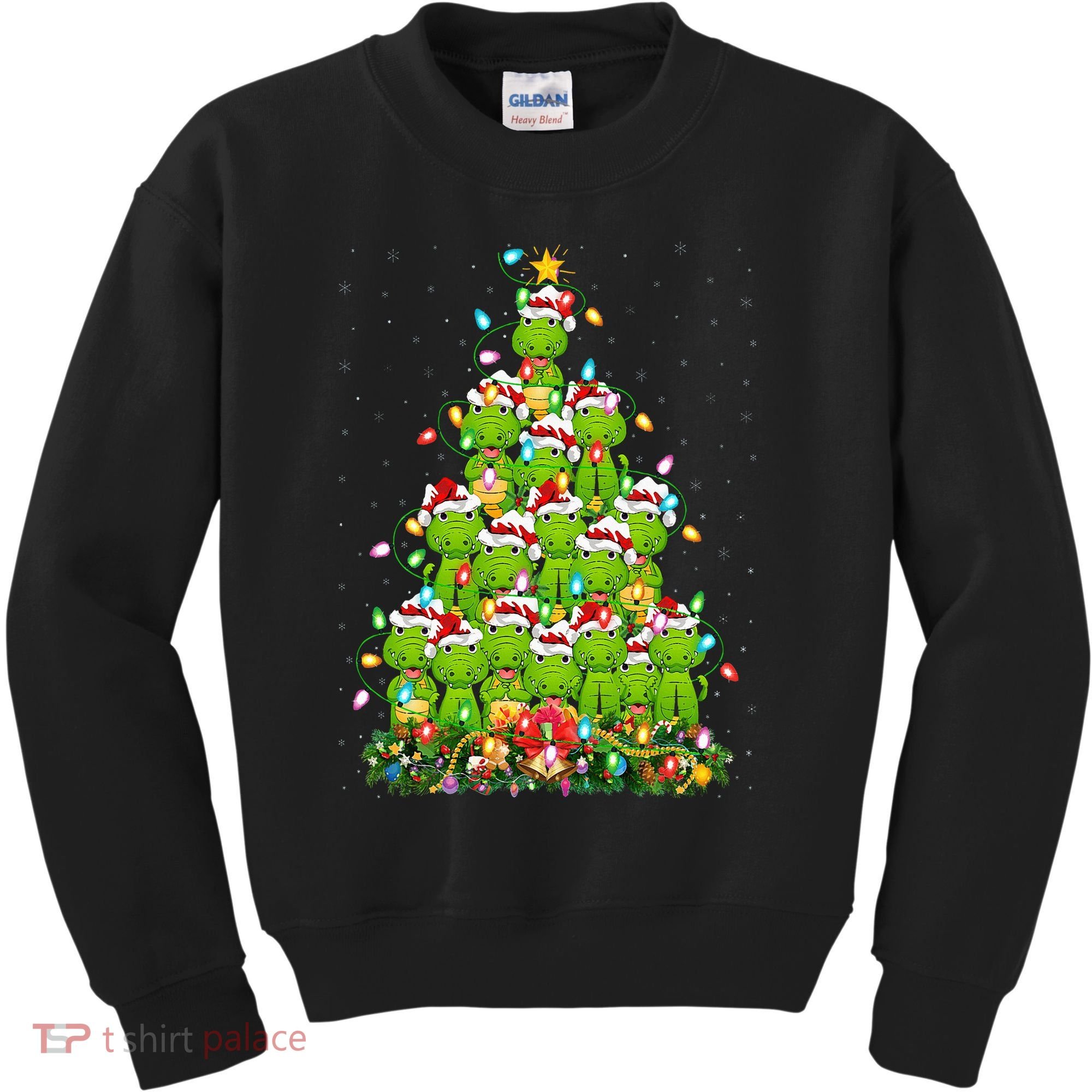 Alligator Xmas Tree Lighting Santa Alligator Christmas Kids Sweatshirt