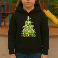 Alligator Xmas Tree Lighting Santa Alligator Christmas Kids Hoodie thumb 3