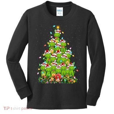 Alligator Xmas Tree Lighting Santa Alligator Christmas Kids Long Sleeve Shirt