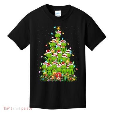 Alligator Xmas Tree Lighting Santa Alligator Christmas Kids T-Shirt