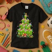 Alligator Xmas Tree Lighting Santa Alligator Christmas Kids T-Shirt thumb 3