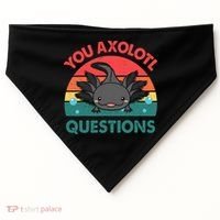 Axolotl- You Axolotl Questions Cute Axolotl Retro USA-Made Doggie Bandana thumb 0