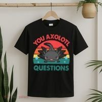 Axolotl- You Axolotl Questions Cute Axolotl Retro T-Shirt thumb 2