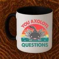 Axolotl- You Axolotl Questions Cute Axolotl Retro Coffee Mug thumb 2