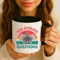Axolotl- You Axolotl Questions Cute Axolotl Retro Coffee Mug thumb 3