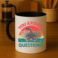 Axolotl- You Axolotl Questions Cute Axolotl Retro Coffee Mug thumb 4