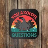 Axolotl- You Axolotl Questions Cute Axolotl Retro Coaster thumb 0