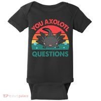 Axolotl- You Axolotl Questions Cute Axolotl Retro Baby Bodysuit thumb 0