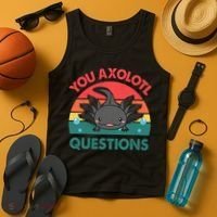 Axolotl- You Axolotl Questions Cute Axolotl Retro Tank Top thumb 4