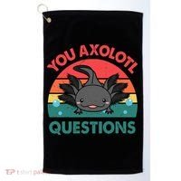 Axolotl- You Axolotl Questions Cute Axolotl Retro Golf Towel thumb 0