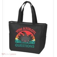 Axolotl- You Axolotl Questions Cute Axolotl Retro Tote Bag thumb 3