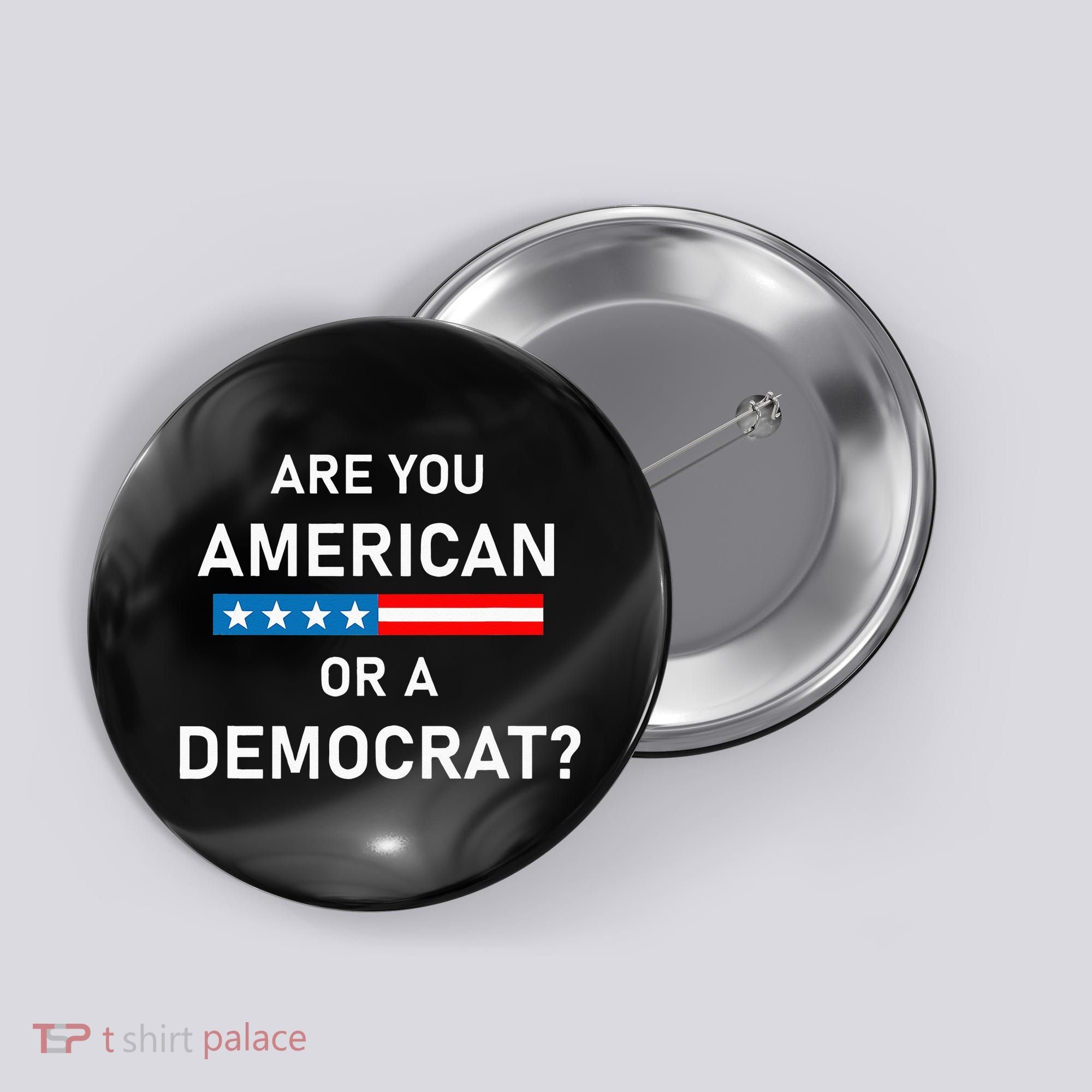 Are You American or Democrat Button