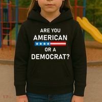 Are You American or Democrat Kids Hoodie thumb 3