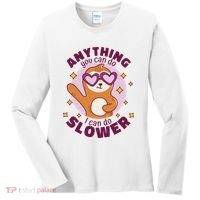 Anything You Can Do I Can Do Slower Sloth Women's Long Sleeve Shirt thumb 0