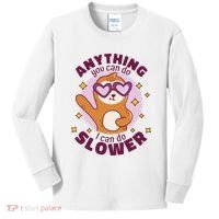 Anything You Can Do I Can Do Slower Sloth Kids Long Sleeve Shirt thumb 0