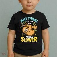 Anything You Can Do I Can Do Slower Lazy Sloth Toddler T-Shirt thumb 2