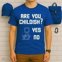 Are You Childish? Funny Adultish Cartoon Drawing T-Shirt thumb 6