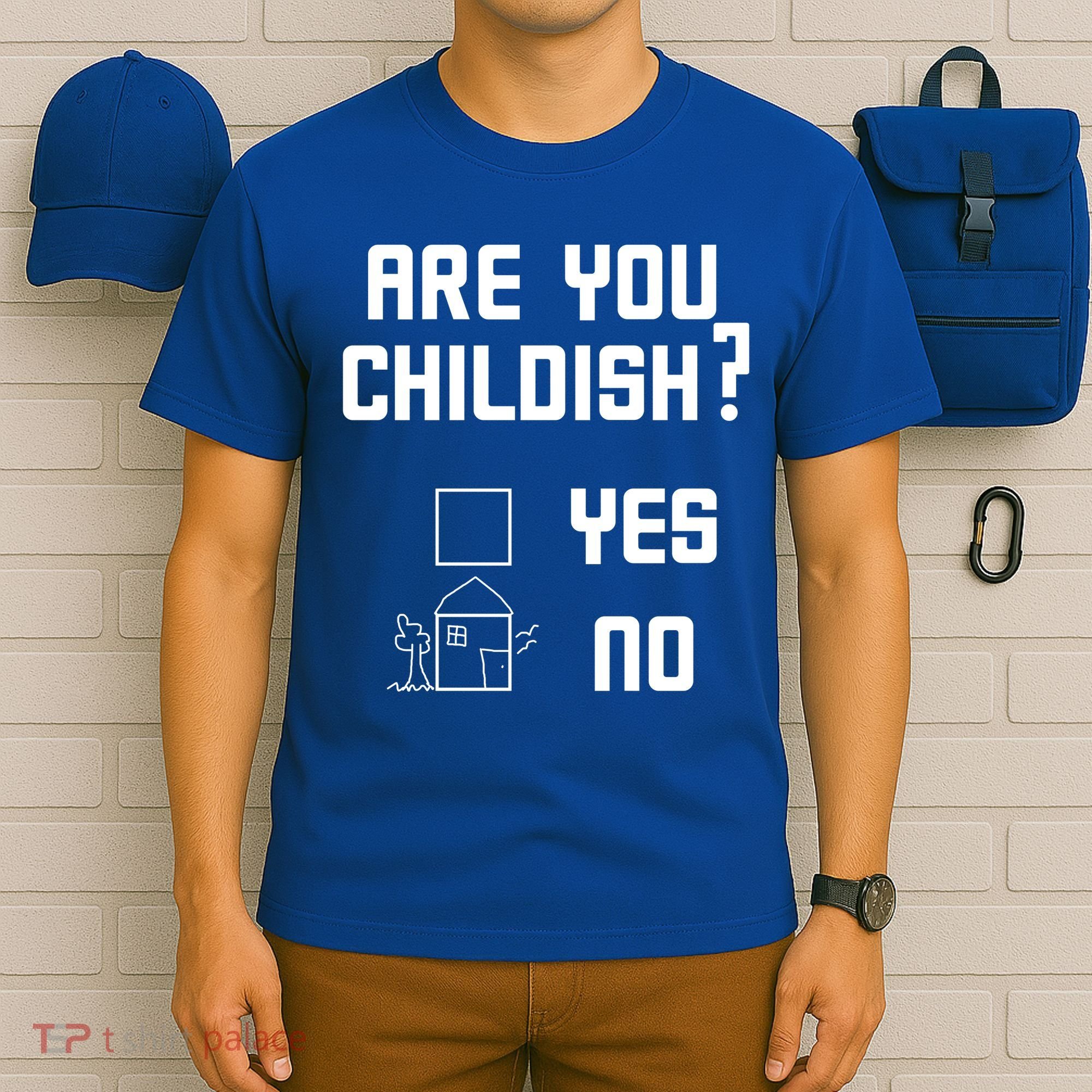 Are You Childish? Funny Adultish Cartoon Drawing T-Shirt