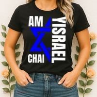 Am Yisrael Chai Israel Star Of David Women's T-Shirt thumb 2
