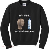 Ah Yes Enslaved Moisture Funny Dank Meme Kids Sweatshirt thumb 0