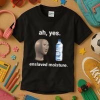 Ah Yes Enslaved Moisture Funny Dank Meme Kids T-Shirt thumb 3