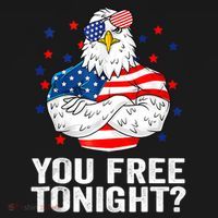 Are You Free Tonight 4th Of July Independence Day Bald Eagle Sweatshirt thumb 3