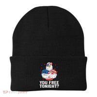 Are You Free Tonight 4th Of July Independence Day Bald Eagle Beanie thumb 0
