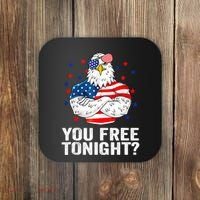 Are You Free Tonight 4th Of July Independence Day Bald Eagle Coaster thumb 0