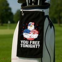 Are You Free Tonight 4th Of July Independence Day Bald Eagle Golf Towel thumb 2
