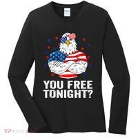 Are You Free Tonight 4th Of July Independence Day Bald Eagle Women's Long Sleeve Shirt thumb 0