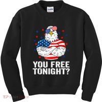 Are You Free Tonight 4th Of July Independence Day Bald Eagle Kids Sweatshirt thumb 0