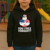 Are You Free Tonight 4th Of July Independence Day Bald Eagle Kids Hoodie thumb 3