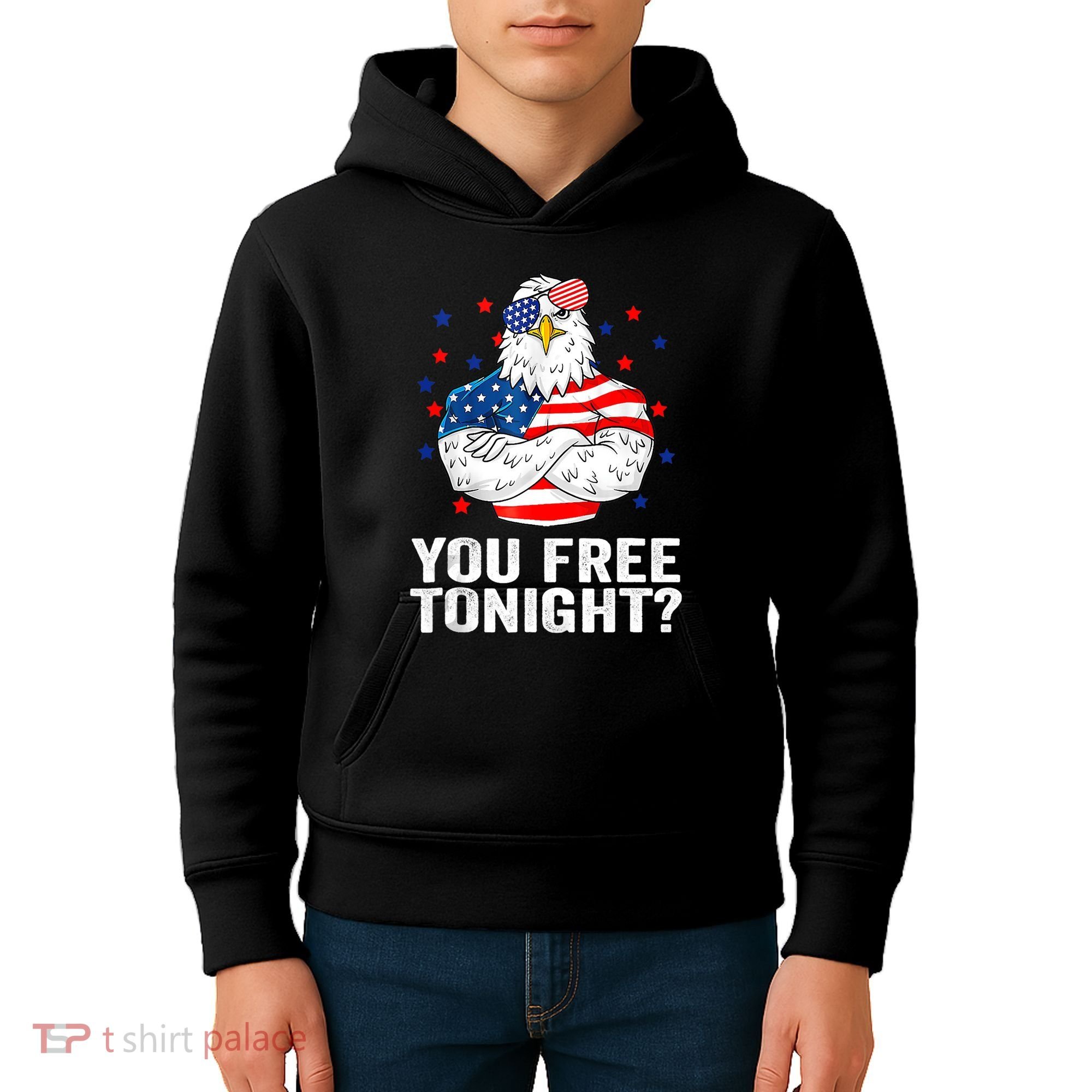Are You Free Tonight 4th Of July Independence Day Bald Eagle Kids Hoodie