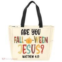 Are You Fall O Ween Jesus Funny Pumpkin Christian Halloween Tote Bag thumb 0